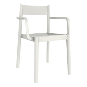 Sada 4 bílých zahradních židlí s područkami Resol Danna