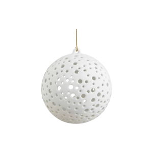 Bílé vánoční závěsný svícen z kostního porcelánu Kähler Design Nobili, ⌀ 12 cm