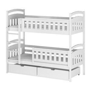 Bílá patrová dětská postel s úložným prostorem 90x190 cm Ignas - Lano Meble