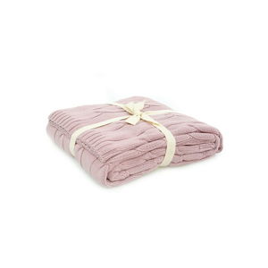 Růžový bavlněný přehoz Couture, 130 x 170 cm