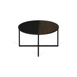 Konferenční stolek s deskou z ořechového dřeva a mramoru TemaHome Sonata, ø 80 cm