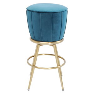Modrá barová židle se sametovým čalouněním Kare Design After Work