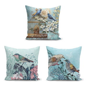 Sada 3 povlaků na polštáře Minimalist Cushion Covers Birds Unicorn, 45 x 45 cm
