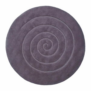 Šedý vlněný koberec Think Rugs Spiral, ⌀ 140 cm