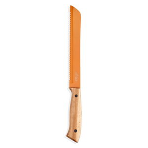 Oranžový nůž na pečivo s dřevěnou rukojetí The Mia Cutt, délka 20 cm