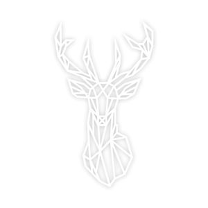 Bílá nástěnná dekorace Deer, 39 x 65 cm