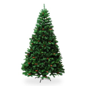 Umělá vánoční borovice se šiškami, výška 2,1 m