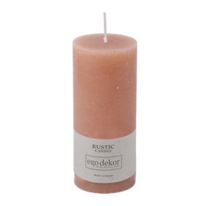 Pudrově růžová svíčka Rustic candles by Ego dekor Rust, doba hoření 58 h