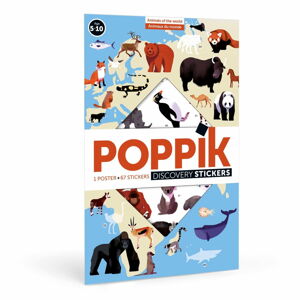 Vzdělávací samolepkový plakát Poppik Zvířata světa