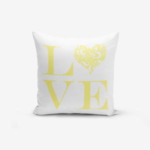 Povlak na polštář s příměsí bavlny Minimalist Cushion Covers Love Yellow, 45 x 45 cm