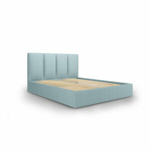 Světle modrá dvoulůžková postel Mazzini Beds Juniper, 160 x 200 cm
