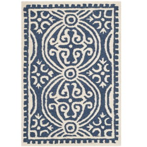 Tmavě modrý vlněný koberec Safavieh Marina, 91 x 152 cm