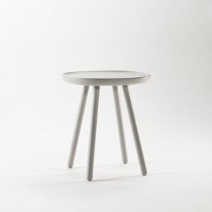 Šedý odkládací stolek z masivu EMKO Naïve Small, ø 45 cm