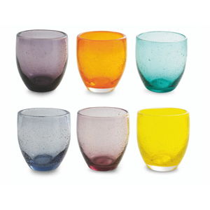 Sada 6 barevných skleniček z foukaného skla Villa d'Este Cascina, 280 ml