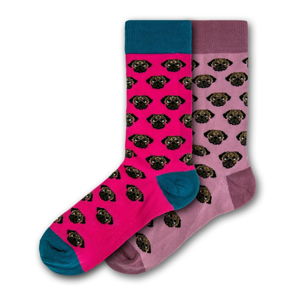 Sada 2 párů dámských ponožek Funky Steps Pug, velikost 35 - 39