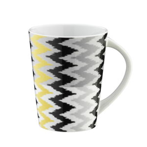 Porcelánový hrnek Black and Yellow Stripes, 400 ml