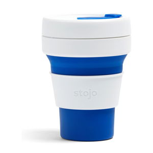 Bílo-modrý skládací hrnek Stojo Pocket Cup, 355 ml