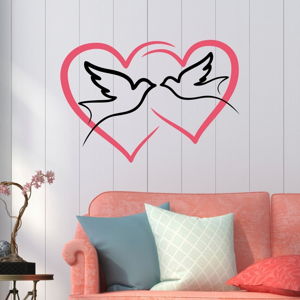 Dekorativní nálepka na stěnu Love Birds
