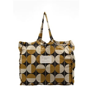 Látková taška Linen Couture Circles, šířka 50 cm
