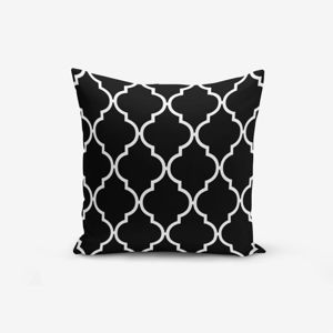 Černo-bílý povlak na polštář s příměsí bavlny Minimalist Cushion Covers Black Background Ogea, 45 x 45 cm
