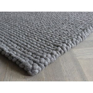 Ořechově hnědý pletený vlněný koberec Wooldot Ball Rugs, 100 x 150 cm
