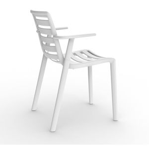 Sada 2 bílých zahradních židlí s područkami Resol Slatkat