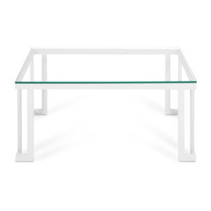 Skleněný venkovní stůl v bílém rámu Calme Jardin Cannes, 60 x 90 cm