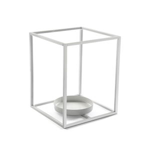 Bílý svícen VERSA Cube, výška 20 cm