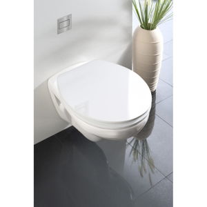 Bílé WC sedátko se snadným zavíráním Wenko Classic, 45 x 38,8 cm