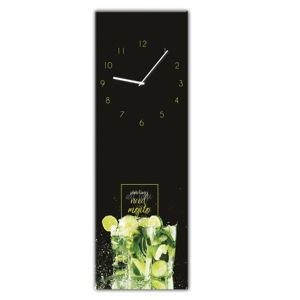 Nástěnné hodiny Styler Glassclock Mojito, 20 x 60 cm