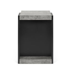 Černý příruční stolek s detaily v dekoru betonu TemaHome Klaus