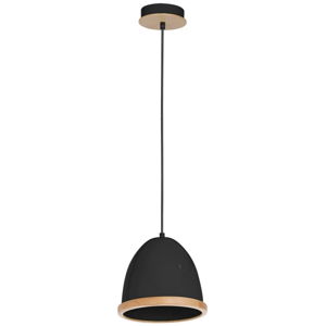 Černé závěsné svítidlo s dřevěnými detaily Studio Uno Lungo
