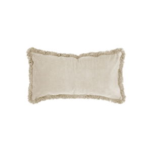 Smetanově bílý polštář se sametovým povrchem PT LIVING, 60 x 30 cm