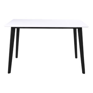 Jídelní stůl s bílou deskou a černýma nohama z kaučukového dřeva House Nordic Vojens, 120 x 70 cm