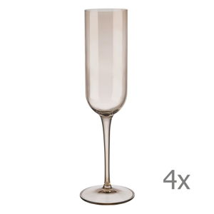 Sada 4 hnědých sklenic na šampaňské Blomus Mira, 210 ml