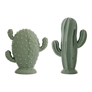 Sada 2 zelených dekorativních sošek Bloomingville Cactus