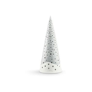 Šedý vánoční svícen z kostního porcelánu Kähler Design Nobili, výška 30 cm