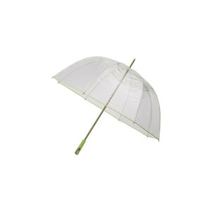 Transparentní větruodolný golfový deštník se zelenými detaily Ambiance Birdcage Ribs, ⌀ 110 cm
