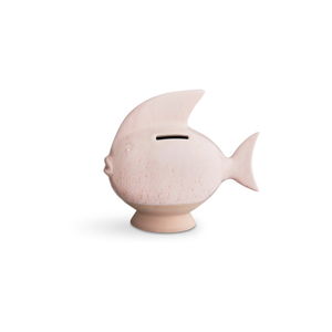 Růžová kameninová kasička Kähler Design Moneybank Fish