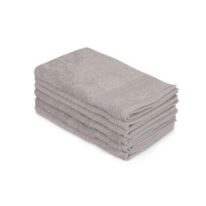 Sada 6 šedých bavlněných ručníků Madame Coco Lento Gris, 30 x 50 cm