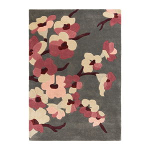 Koberec Flair Rugs Blossom Charcoal Pink, 80 x 150 cm