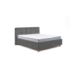 Světle šedá dvoulůžková postel s úložným prostorem ProSpánek Karme, 160 x 200 cm
