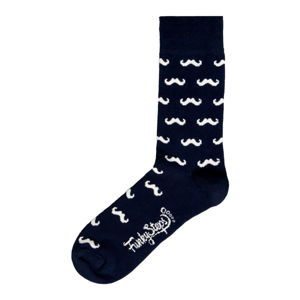 Pánské tmavě modré ponožky Funky Steps Mustache, velikost 41 - 45