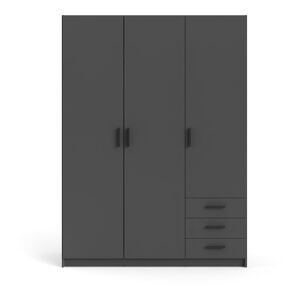 Černá šatní skříň Tvilum Sprint, 147 x 200 cm