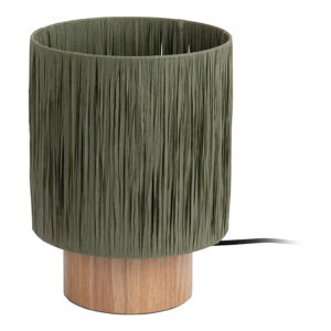 Zelená stolní lampa se stínidlem z papírového výpletu (výška 28,5 cm)  Sheer  – Leitmotiv