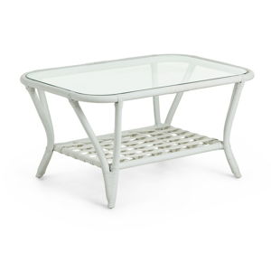 Bílý ratanový konferenční stolek La Forma Crampton, 90 x 60 cm