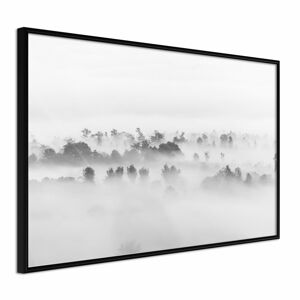 Plakát v rámu Artgeist Fog Over the Forest, 45 x 30 cm