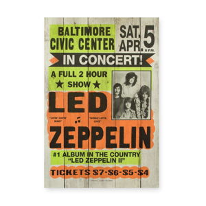 Cedule z borovicového dřeva Really Nice Things Led Zeppeling, 60 x 40 cm