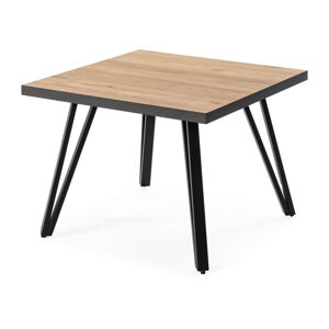Černý/přírodní konferenční stolek s deskou v dubovém dekoru 60x60 cm Sindi – Marckeric