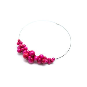 Dřevěný růžový náhrdelník Ko-ra-le Foam